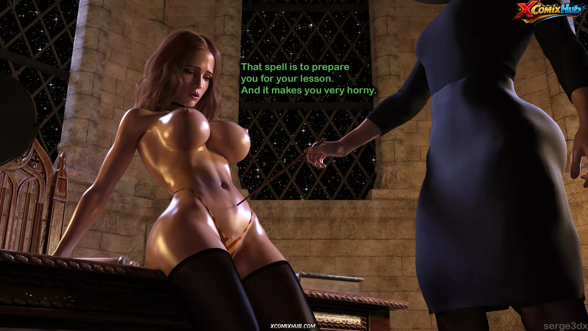 Hermione Granger And The Professor's Wand Serge3dx 045 Comic Page 45